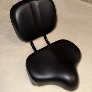 Black Wide Comfort Tricycle Bike Electric Bicycle Saddle Seat Pad with Back Rest